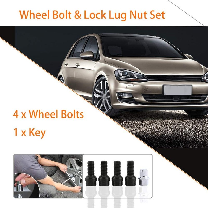 4+1 Wheel Bolt and Lock Nut with Key for 4