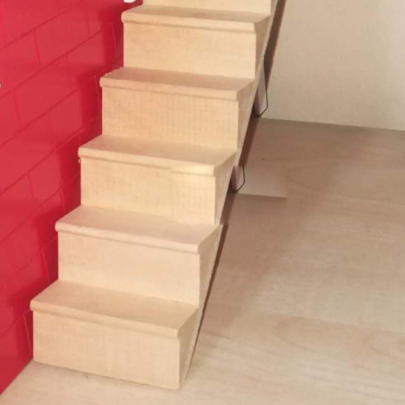 Artibetter Mini Staircase Wooden 1/12 DIY Stairway Accessory Model Without