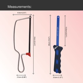 Compact Mini Hacksaw & Junior Hack Saw Set – Simple Blade Replacement – Standard Blade Sizes – Fine Tooth Cutting Blade for Cutting Plastic & Wood, Perfect for DIY & Craft Projects (2pc Hacksaw Set)