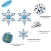 ZRU 925 Sterling Silver Blue Snowflake Stud Earrings for Women