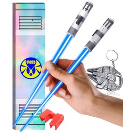 Lightsaber Chopsticks Light Up Star War Chopsticks Light Up Mini Light Saber Chopstick for Adults Cool Chopstick Light Saber Chop sticks Led Chop stick Jedi Chop sticks 12 Modes 1 PAIR