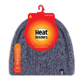 HEAT HOLDERS - Women's Hat with Fleece Lining for Winter and Autumn | Knitted Beanie with Warm Fleece, blue