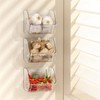 Veefos 3-Pack Small Clear Storage Baskets, Adhesive Spice Rack Wall