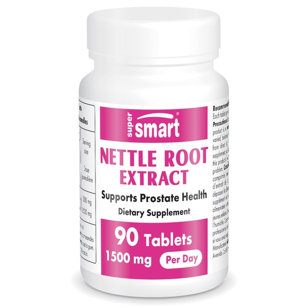 Supersmart - Stinging Nettle Root Extract 16:1 (Urtica Dioica) 1500 mg per Day - Prostate & Urinary Health Supplement - Allergies Support | Non-GMO & Gluten Free - 90 Tablets