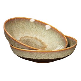 jinsongdafa Large Pasta Bowls 56 Oz, soup bowl soup plate, Set of 2, Serving, Salad, Dinner, deep Plate/Wide Bowl, Microwave, Oven, Dishwasher Safe Kitchen Dinnerware, Modern Porcelain Dishes 10 inch