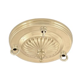 B&P Lamp® 3 Loop Embossed, Solid Brass Canopy, Unfinished Brass