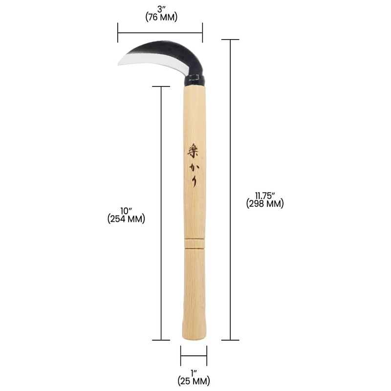 Zenport K210 High Carbon Steel Japanese-Style Weeding Sickle