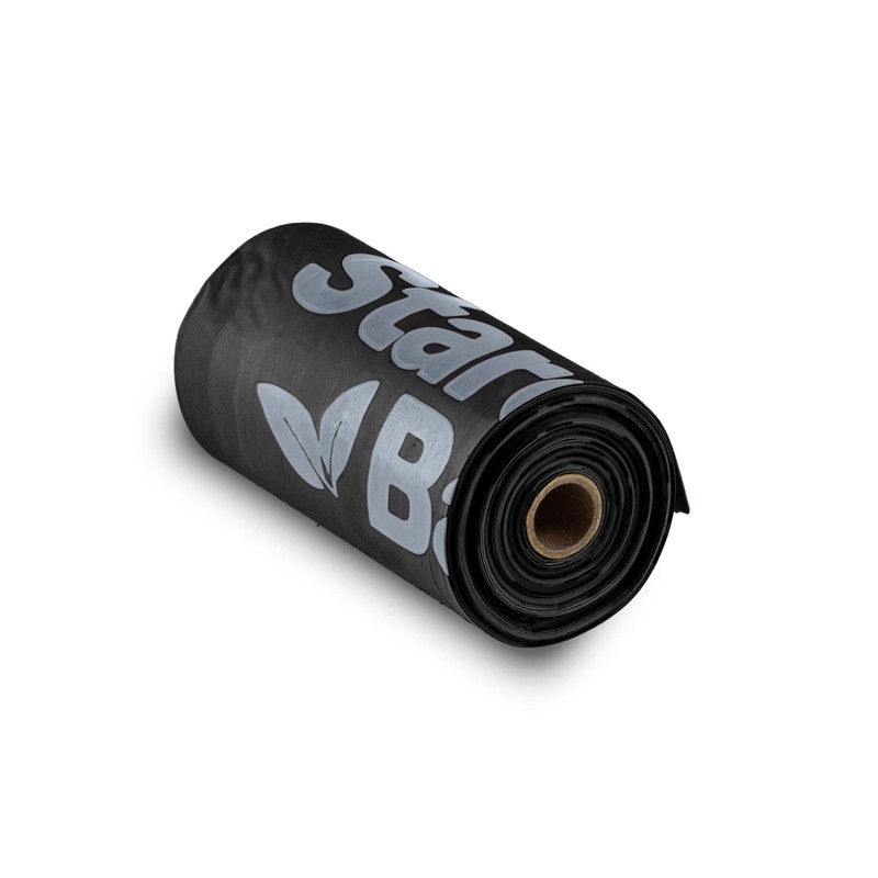 Starchly 120 Bags (8 Rolls of 15) Black Eco-Friendly Leak