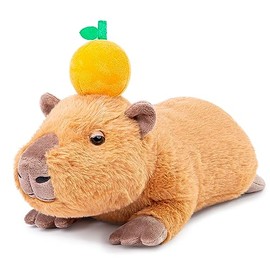 Frankiezhou Home Sleeping Capybara Plush Toy - 13in Soft Rodent Stuffed Animal, Unique Plushie Model Doll for Kids