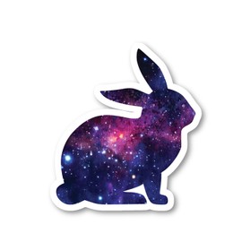 FunPopStickers Bunny Sticker - 2.5in Waterproof Vinyl Decal - Galaxy Theme - Laptop, Phone, Tablet Decal Sticker S1239