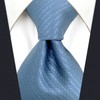 [S&W SHLAX&WING] Men's Necktie Set Steel Blue Solid Color, 2.4