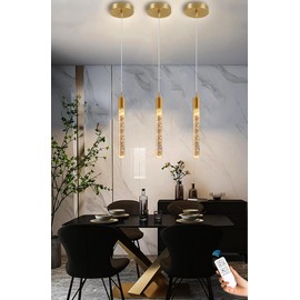 Flashing God Modern Kitchen Island Pendant Light Dimmable LED Gold Mini Pendant Lighting Bedroom Bedside Table Small Pendant Lights Kitchen Ceiling Pendant Light Over Island Sink（1-Pack）