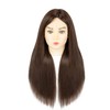 PUBAMALL Cabeza de maniquí con 75% de cabello real, Para