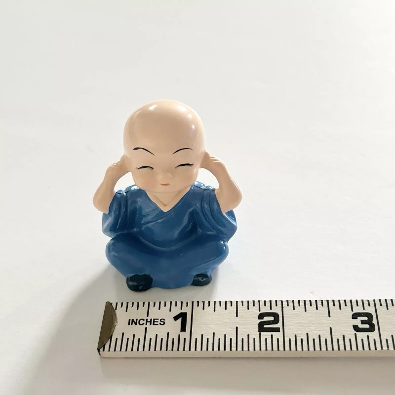 Buddha Zen Monk Hear No Evil Figurine for Home, Desk,
