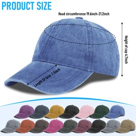 Smret 16 Pack Unisex Baseball Caps - Vintage Adjustable Dad Hat Bulk Washed Distressed Twill Baseball Hat Plain Trucker Hat for Men Women