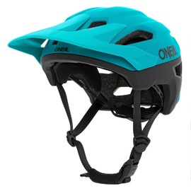 O'Neal all-mountain bike helmet, with ventilation openings for ventilation and cooling, size adjustment system, complies with EN1078 safety standard, helmet trail-finder split, adult helmet in neon yellow, size S/M, turquoise, S/M