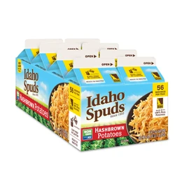 Idaho Spuds Premium Hashbrown Potatoes 4.2 oz | 8 Pack, Made from Real Potatoes | No Artificial Colors or Flavors | Non GMO |Certified Gluten Free, Kosher | 33.6 Ounce