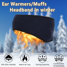 Winter Ear Muffs Headband Mens Womens Winter Fleece Ear Warmer Thermal Running Sport Headband, Warm Head Bands Eer Muff for Winter Skiing, Running, Cycling, Hiking Unisex Hairband in Cold Days