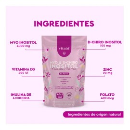 Vitatú Myo Inositol & D-Chiro Inositol 40:1 con Folato Vitamina D3 Zinc Suplemento Alimenticio en Polvo 225 g