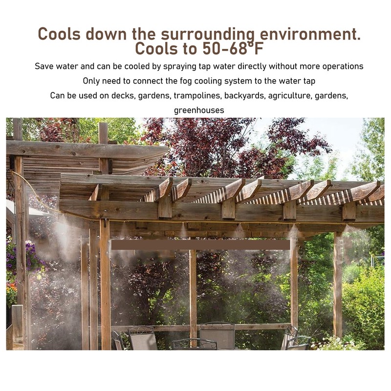 Patio Misting Cooling System Backyard Greenhouse Water Mist 8m 26ft