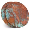 2 x Round Coasters - Rusty Effect Aged Copper Style