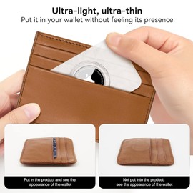 Vsagier for Airtag Wallet Holder [Ultra Thin] for Passport Holder for Travel Women, Mens Wallet with Airtags Cases, Card Case for Keychain, Purse, Handbag, Backpack, Clutch Bag(Clear)