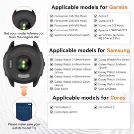 OVERSTEP Strap for Garmin Forerunner 245/Forerunner 645/Vivoactive 3/3 Music/Venu/Venu 2 Plus, 20 mm Replacement Strap with Quick Release, 20 mm, Canvas