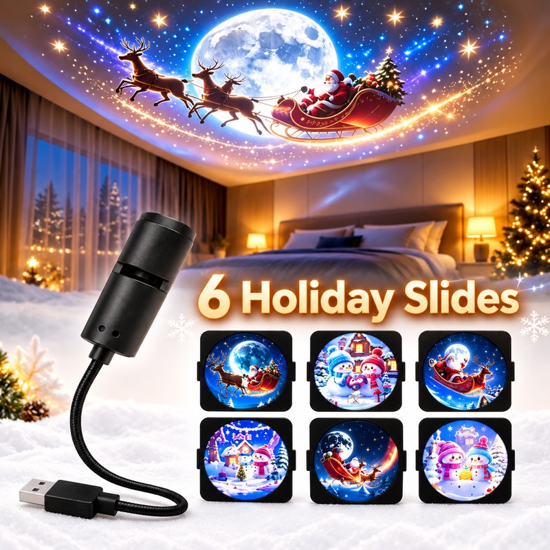 Christmas LED Projector Light – Adjustable Santa Claus and Christmas
