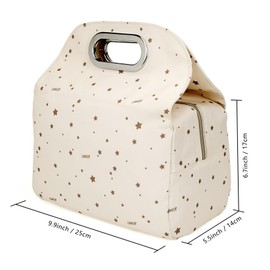 ZIIYAN Lunch Bag For Women, Reusable Insulated Womens Adults Lunch Tote Lunch Box Container Cooler Bag for Office Work Picnic or Travel (Beige)