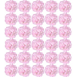 FagusHome Silk Hydrangea Heads 30 Pcs Artificial Flowers Only Heads No Stems Fake Hydrangea Flowers for Home Wedding Decor No Stems (Light Pink)
