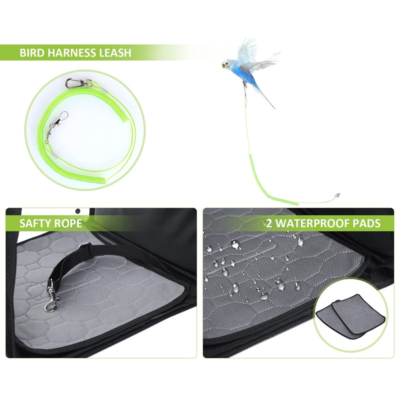 Pecute Bird Carrier Backpack, Parrots Bird Backpack with Visible Window,