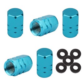 Winka 5 Pcs Aluminum Hexagon Style Wheel Tire Valve Stem Caps Sky Blue