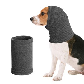 Thatyro 2 Pieces Headband Quiet Ears for Dogs, Knitted Dog Ear Cover Muffs Noise Protection, Thickened Calming Hats Wrap for Pet Cats Grooming Bathing Scarf (Gray, S)