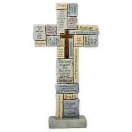 Roman Giftware Inc., Inspirational Crosswords Collection, 12.5" H Crossword Table Cross,Religious, Inspirational, Durable (6x1x12)