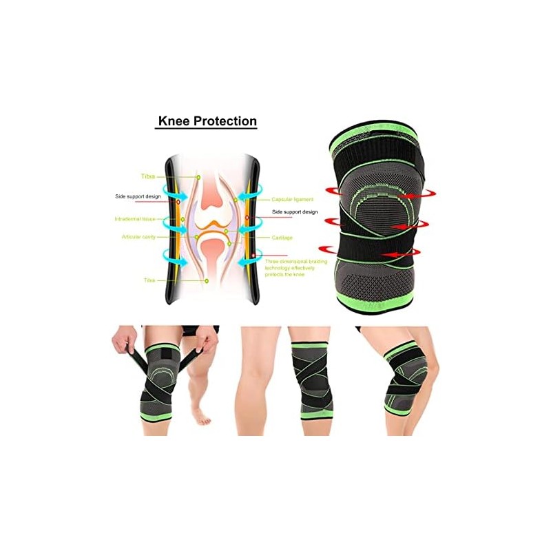 1 Rodillera Ajustable con Manga de compresión para Rodilla, Doble