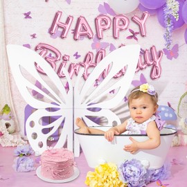30" Large Butterfly Decorations - Freestanding & Foldable Large butterflies Cutouts - Mariposas Grandes para Decoracion - Butterfly Backdrop for Birthday, Baby Shower, Party Decor
