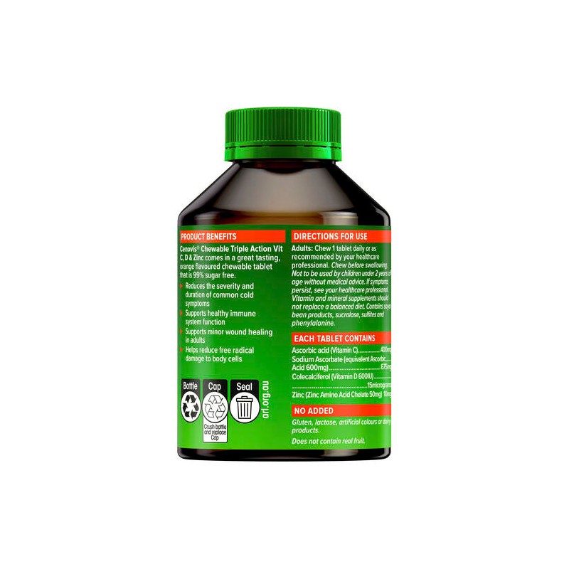 Cenovis Triple Action Vit C, D & Zinc 120 Chewable