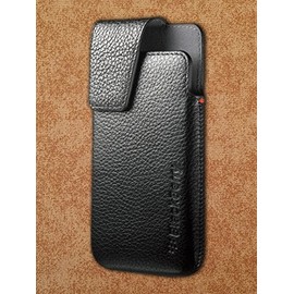 Holster Leather Swivel Holster for BlackBerry BB10 - Retail Packaging - Black