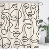 Yookeb Abstract Face Minimalist Modern Bathroom Shower Curtain Line Art