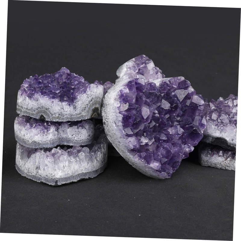 Ipetboom Natural Amethyst Heart Shaped Crystal Stone Decoration Unique Desk