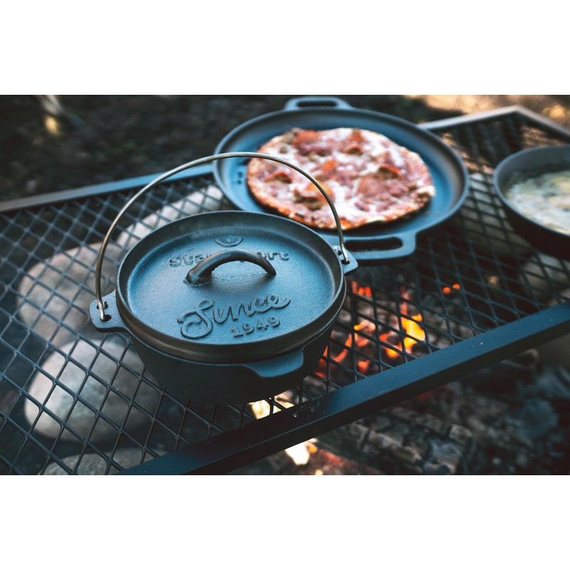 Stansport 2 QT Pre-Seasoned Cast Iron Dutch Oven Flat Bottom