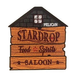 Stardrop Saloon Rustic Bar Food Game Parody Sign Logo - Iron on Embroidered Patch Applique
