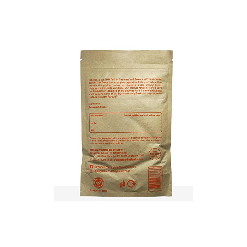 BanyanTree Foods Fenugreek Seeds (Methi Seeds) 150g~ All Natural, Indian