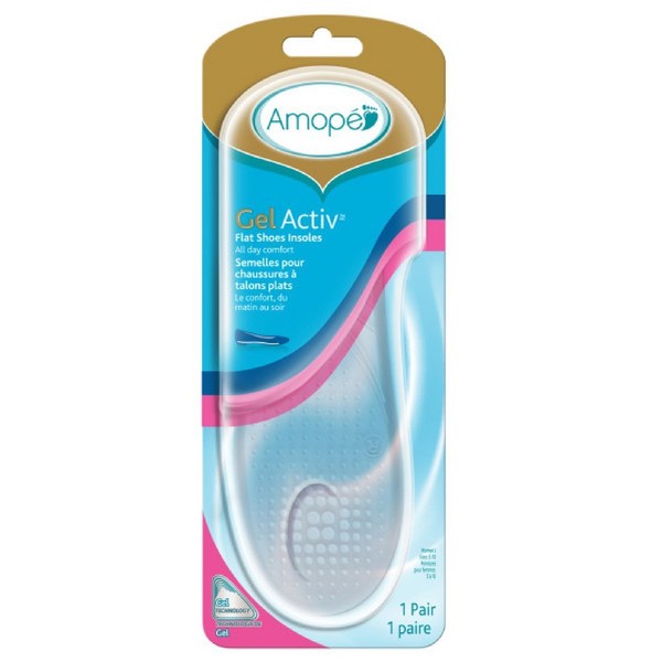 Amope Gel Activ Flat Shoes Insoles, 2 Count (Pack of 1)