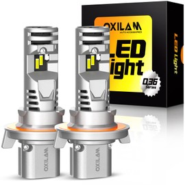 OXILAM H13 Bulbs, 600% High Brightness, 6500K Cool White 9008 Fog Light Bulb With Fan, Plug and Play, IP68