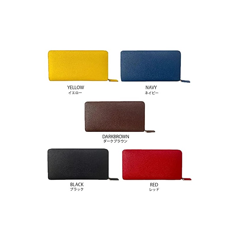 Premier Leather House Men's Long Wallet, Saffiano Brand, Genuine Leather,