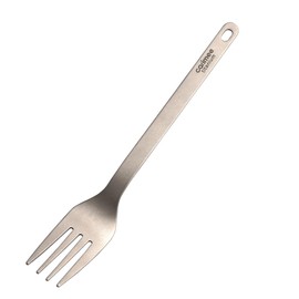 Carimee Pure Titanium Camping Fork, Ultra-Light Eco-Friendly Portable Reusable Flatware for Outdoor Camping Backpacking Hiking Travel Picnic Tableware, 6.3", 0.64oz