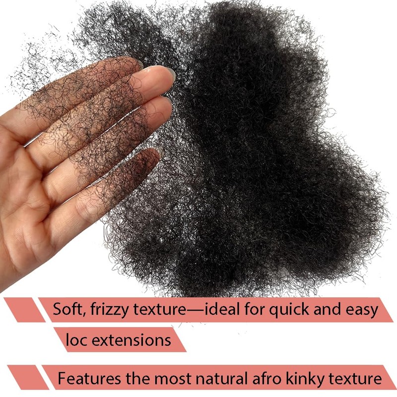 Tight Afro Kinky Human Hair for Dreadlocks,Ideal for Making Locs,Repair