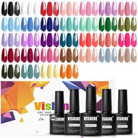 Vishine 36Pcs Gel Nagellack Set – 32 klassische Farben Schwarz, Weiß, Rot, Nude, Rosa mit 4 Base Coat- & Glanz, Matt, Glitzer Top Coats All-in-One Nagelset für alle Jahreszeiten DIY Salon Maniküre