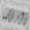 Metal Wave Handmade Nail Tips - Almond S / 메탈